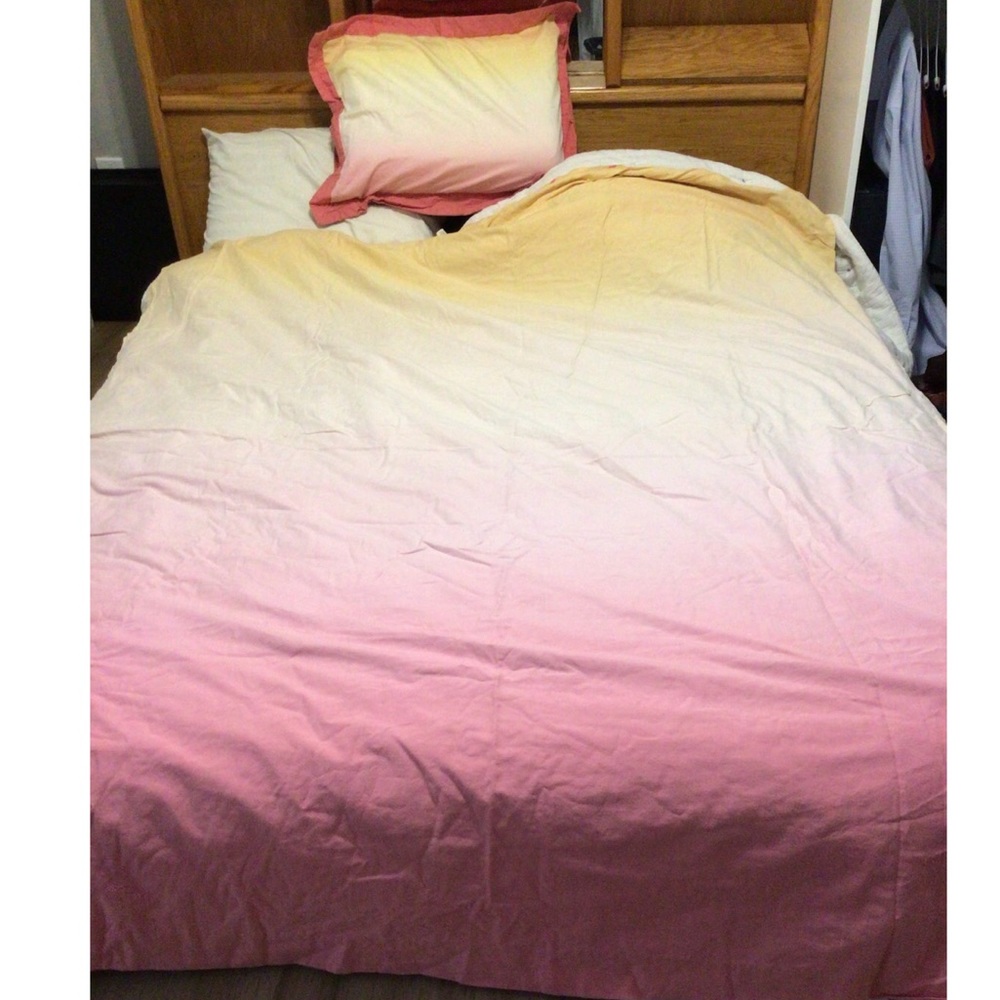 Vintage Designer Pink Ombré Duvet Cover Set